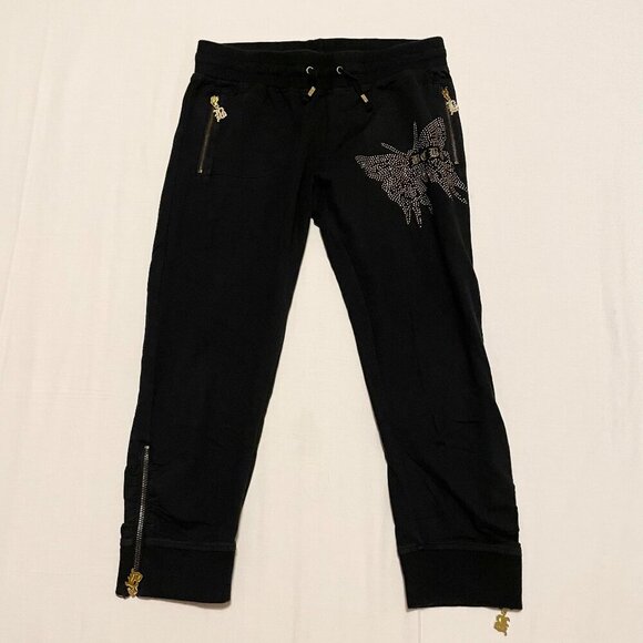BCBG Cropped Sweat Pants Butterfly Womens Size Medium Capri Bottoms - Picture 1 of 16